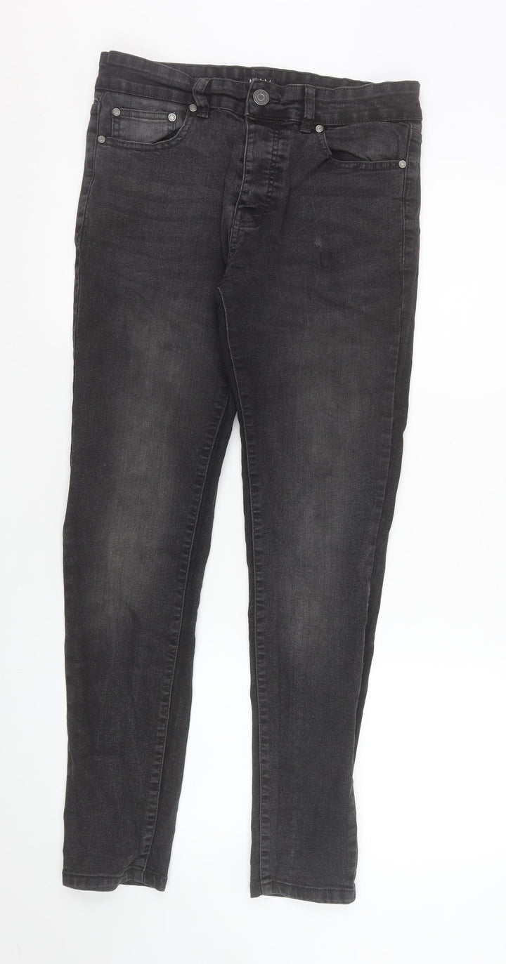 boohooMAN Men’s Black Slim Skinny Jeans Size 32 Dark Wash Denim