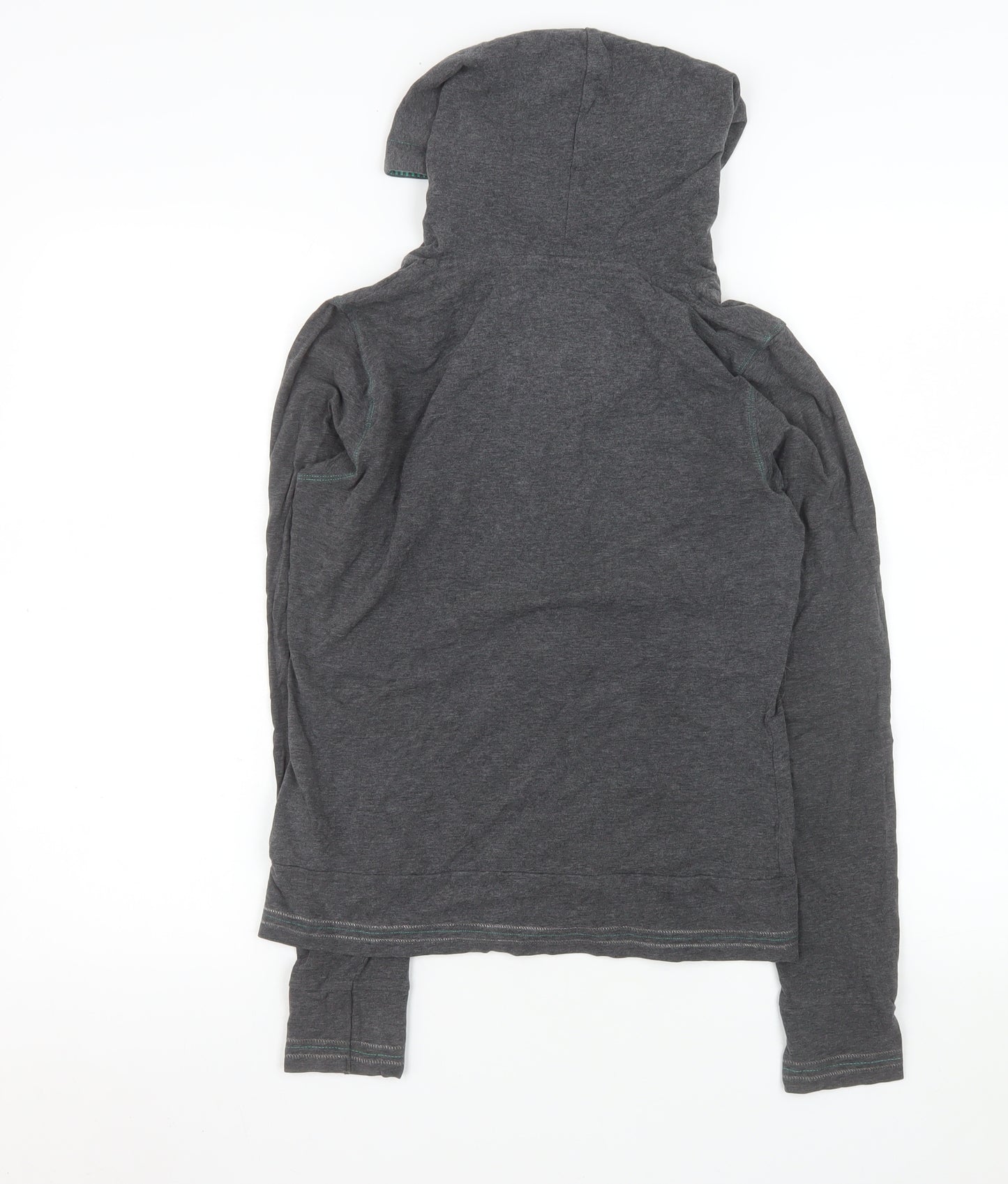 Pineapple Womens Grey Hooded Dance Jacket Size 12 Full Zip Cotton