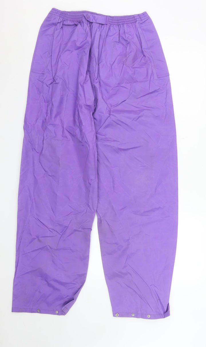 Champion Women Purple Waterproof Rain Trousers M Nylon Retro Sportswear
