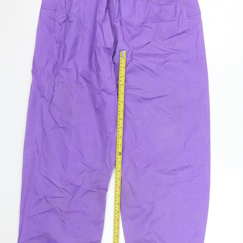 Champion Women Purple Waterproof Rain Trousers M Nylon Retro Sportswear
