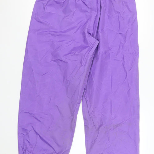 Champion Women Purple Waterproof Rain Trousers M Nylon Retro Sportswear