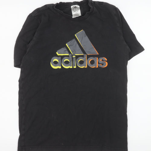 Adidas Men’s Black Cotton Logo Sports T-Shirt Size S