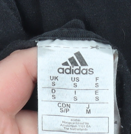 Adidas Men’s Black Cotton Logo Sports T-Shirt Size S