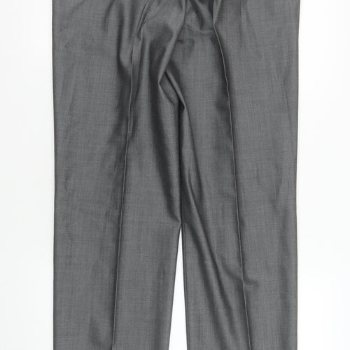 Torre Cerimonia Men's Grey Wool Blend Pleated Dress Trousers 34L