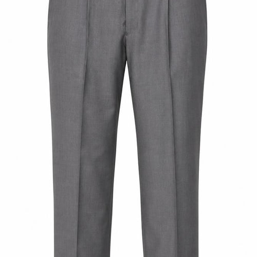 Torre Men’s Grey Wool Blend Pleated Formal Dress Trousers Size 40