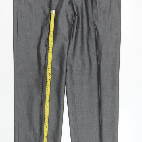 Torre Men’s Grey Wool Blend Pleated Formal Dress Trousers Size 40