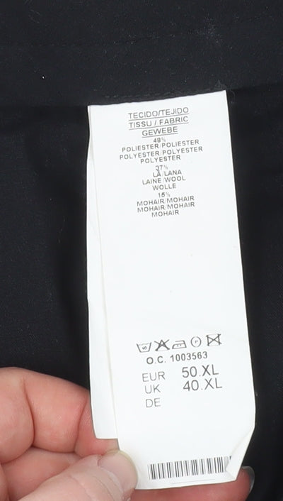 Torre Men’s Grey Wool Blend Pleated Formal Dress Trousers Size 40