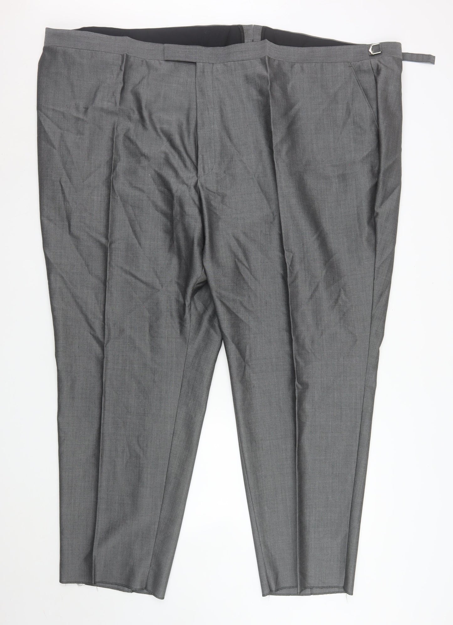 Torre Men Grey 58S Wool Mohair Formal Dress Trousers