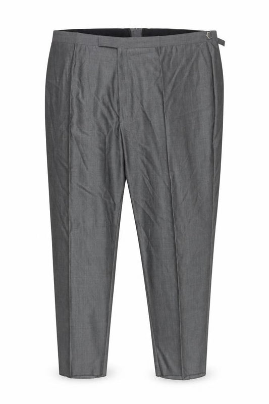 Front view of Torre Men Grey 58S Wool Mohair Formal Dress Trousers