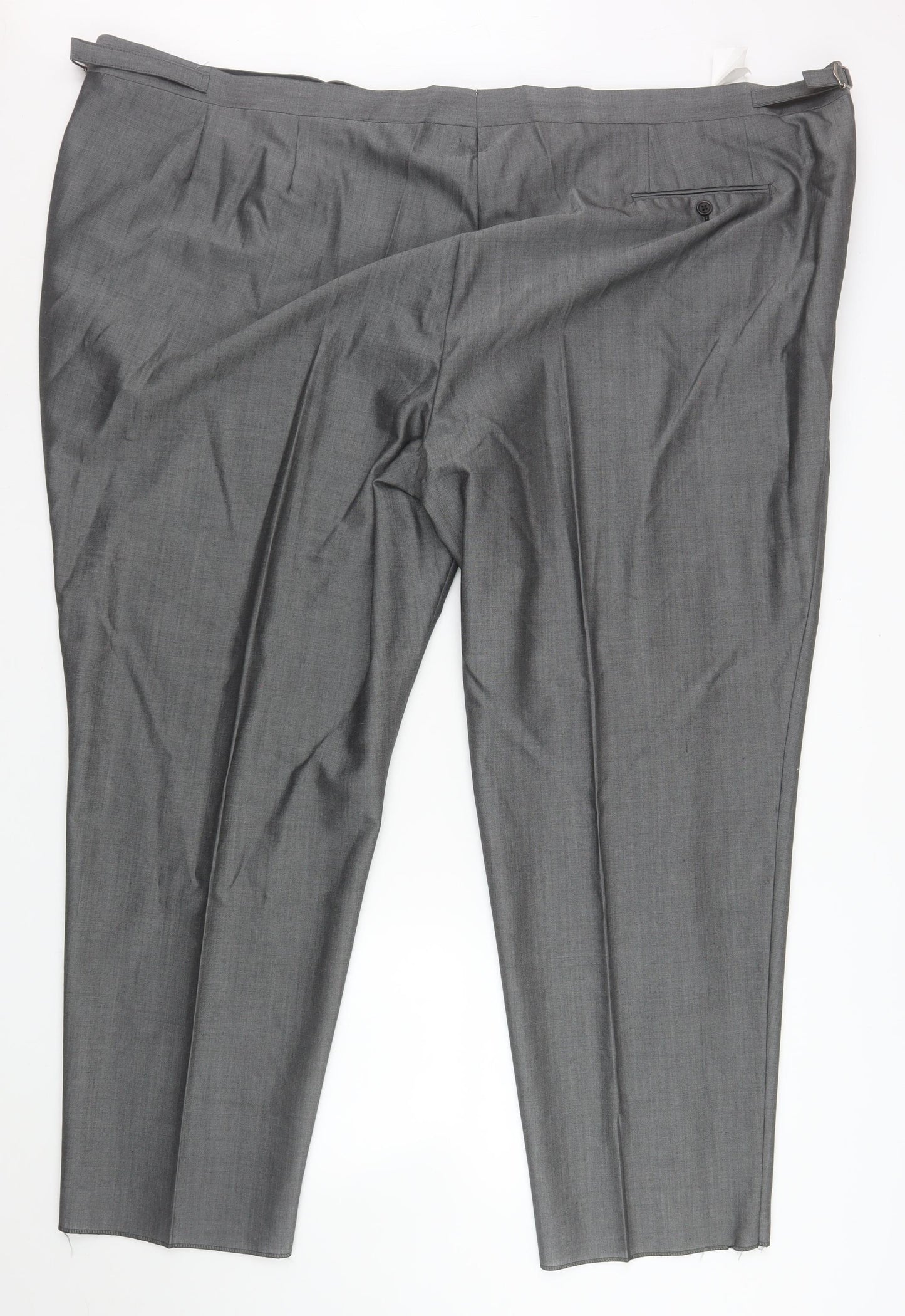 Torre Men Grey 58S Wool Mohair Formal Dress Trousers