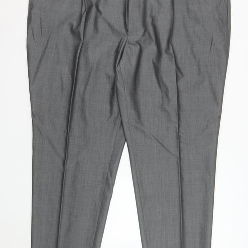 Torre Cerimonia Men's Grey Wool Blend Dress Pants UK 50S Classic Fit
