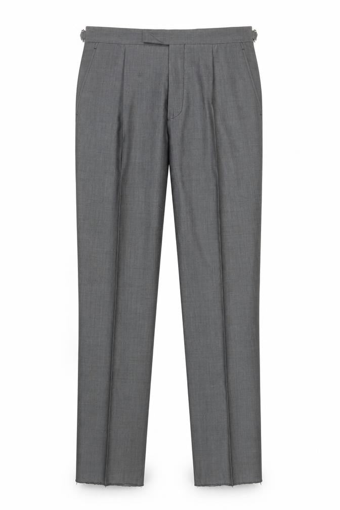 Torre Cerimonia Men's Grey 34R Wool Blend Pleated Dress Trousers