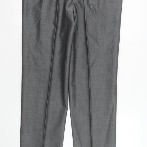 Torre Cerimonia Men's Grey 34R Wool Blend Pleated Dress Trousers