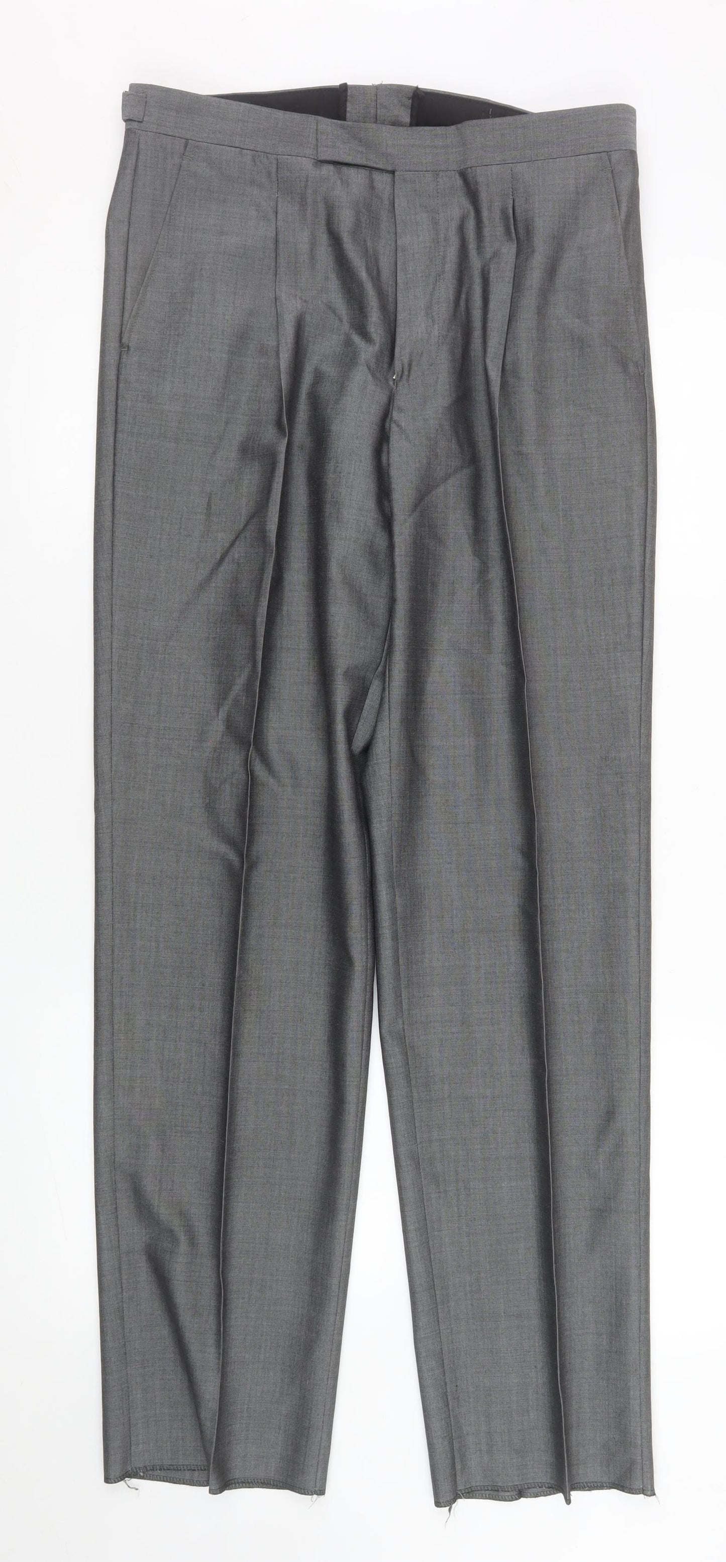 Torre Cerimonia Men's Grey Wool Blend Dress Pants 32R Formal Trousers