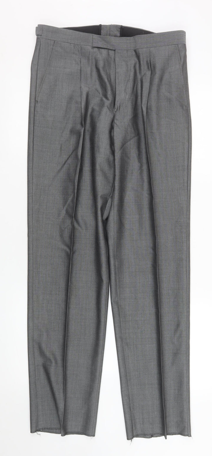 Torre Cerimonia Men's Grey Wool Blend Dress Pants 32R Formal Trousers