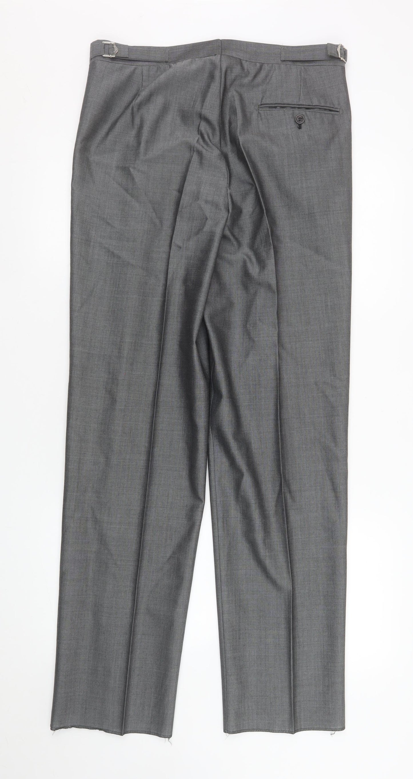 Torre Cerimonia Men's Grey Wool Blend Dress Pants 32R Formal Trousers