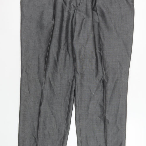 Torre Men’s Grey Wool Blend Pleated Dress Trousers Size 40S