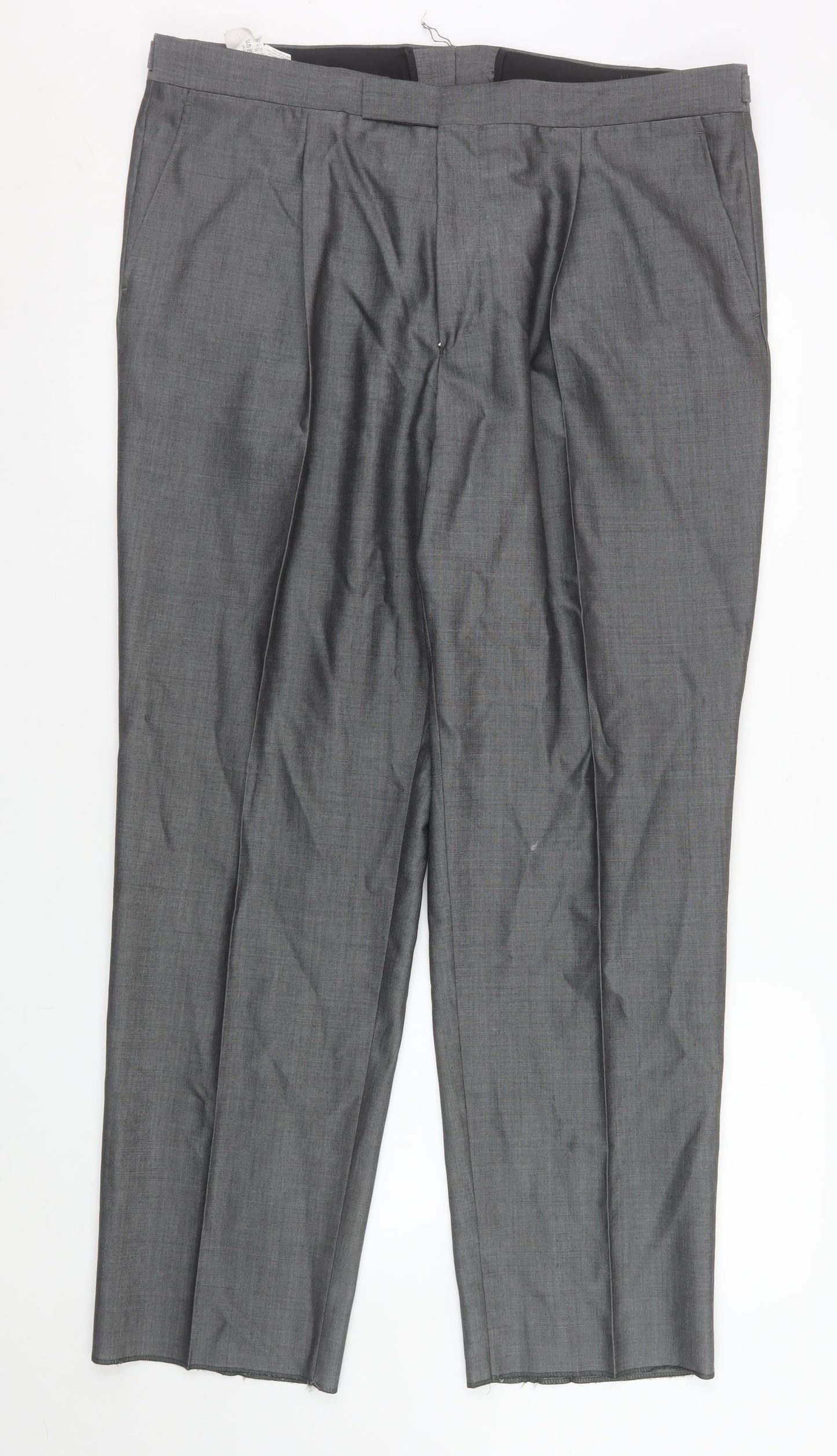 Torre Men’s Grey Wool Blend Pleated Dress Trousers Size 40S