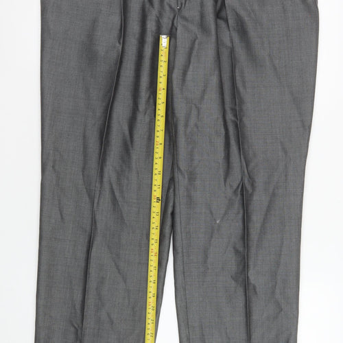 Torre Men’s Grey Wool Blend Pleated Dress Trousers Size 40S