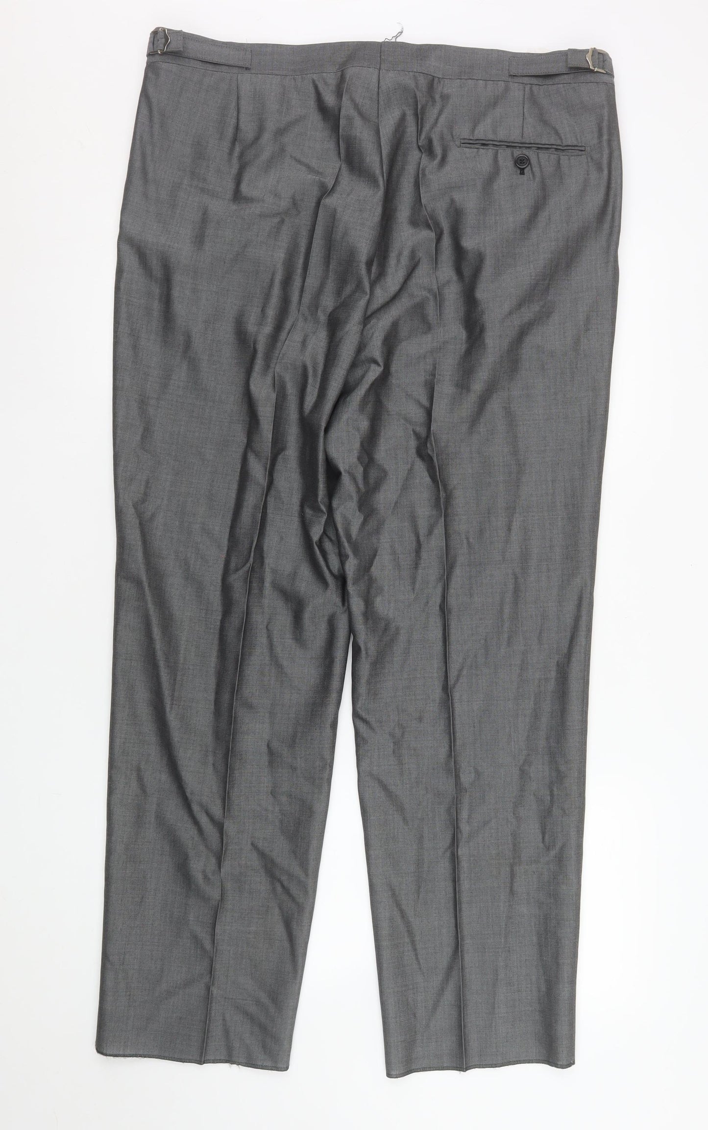 Torre Men’s Grey Wool Blend Pleated Dress Trousers Size 40S