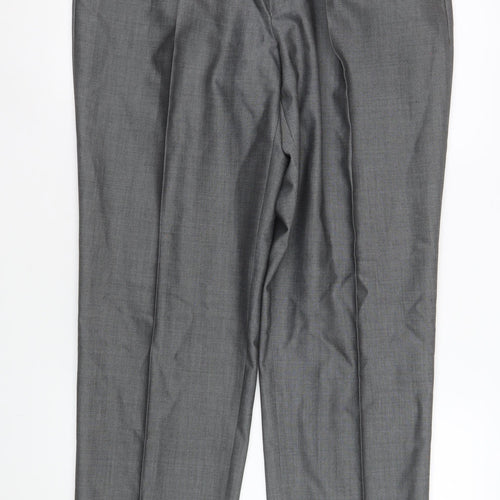 Torre Men’s Grey Pleated Formal Wool Blend Dress Trousers Size 38R