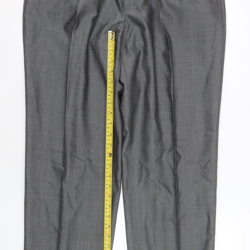 Torre Men’s Grey Pleated Formal Wool Blend Dress Trousers Size 38R