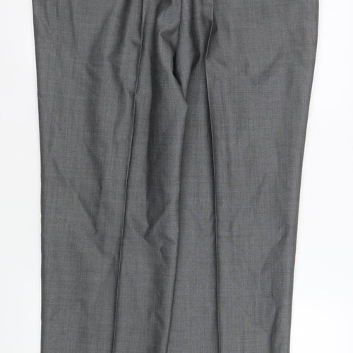 Torre Men’s Grey Pleated Formal Wool Blend Dress Trousers Size 38R