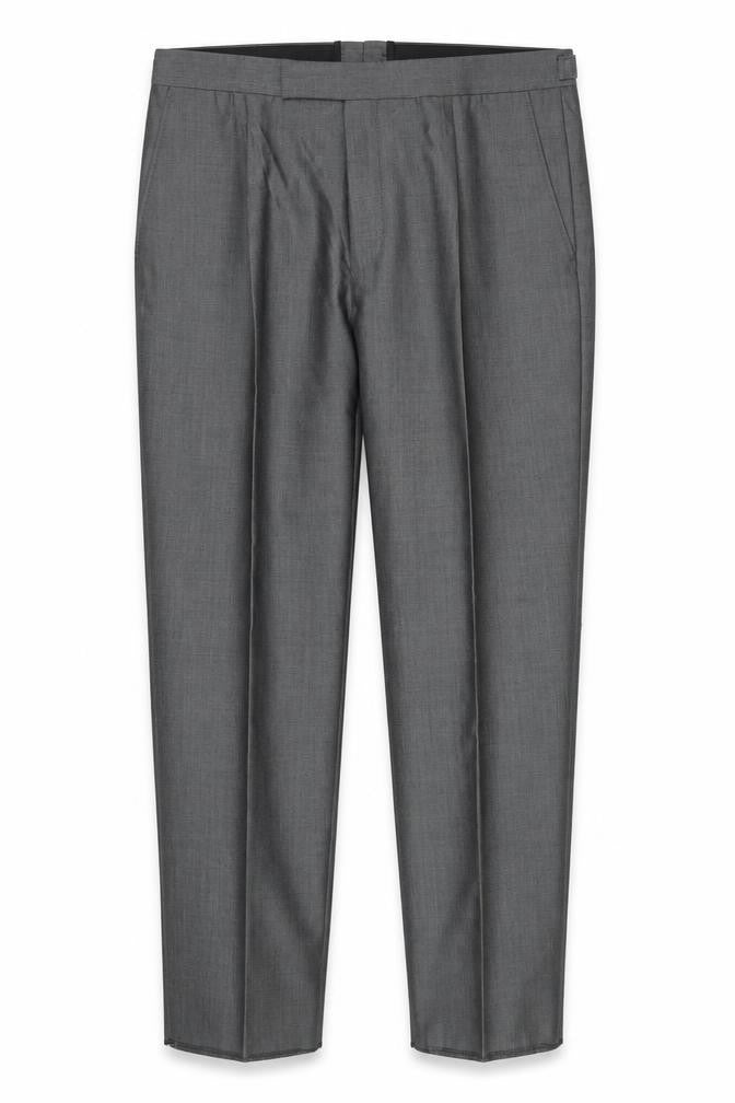 Torre Men's Grey 36S Wool Blend Pleated Dress Pants Trousers