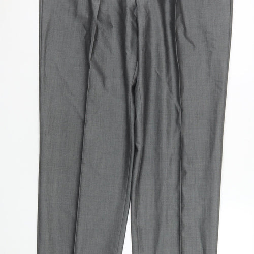 Torre Men’s Grey Wool Mohair Blend Pleated Dress Trousers 38W
