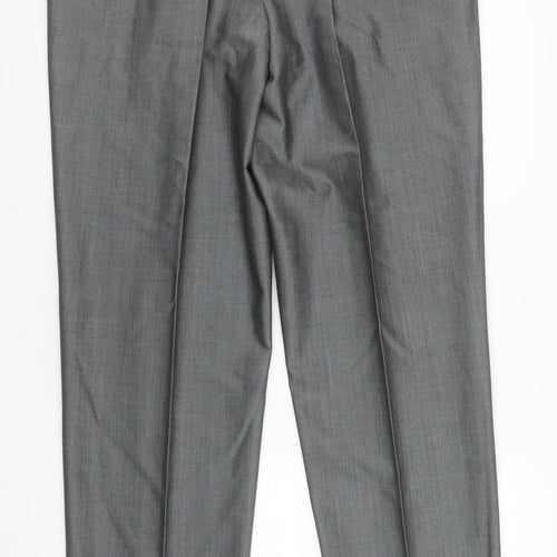 Torre Men’s Grey Wool Mohair Blend Pleated Dress Trousers 38W