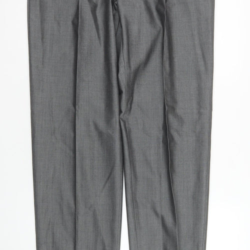 Torre Cerimonia Men's Grey Dress Pants Size XL Wool Blend Pleated Formal Trousers