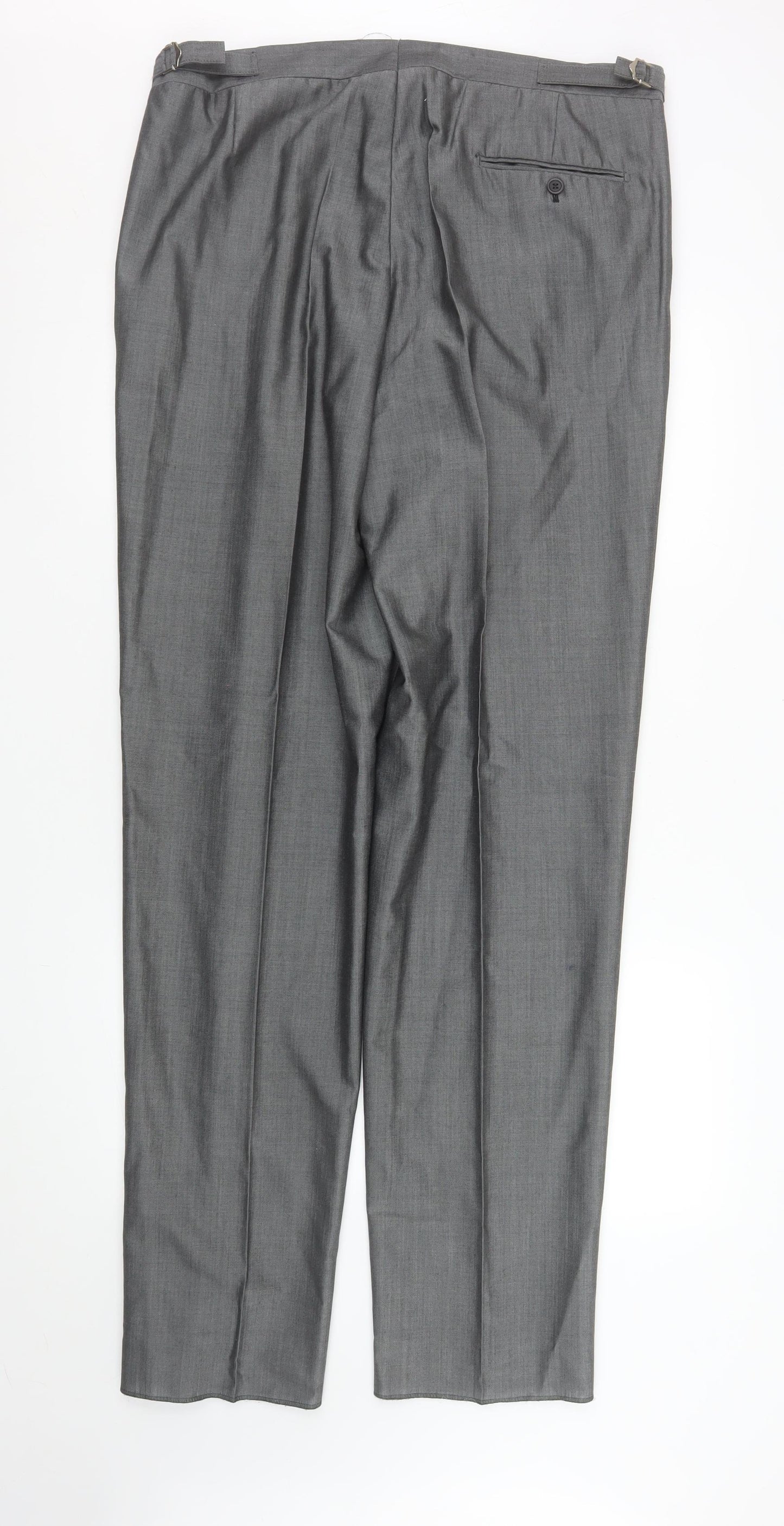 Torre Cerimonia Men's Grey Dress Pants Size XL Wool Blend Pleated Formal Trousers
