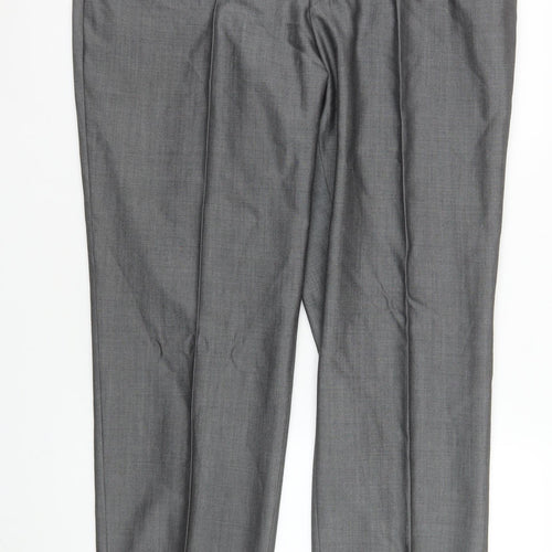 Torre Cerimonia Men's Grey Wool Mohair Blend Dress Trousers 40R