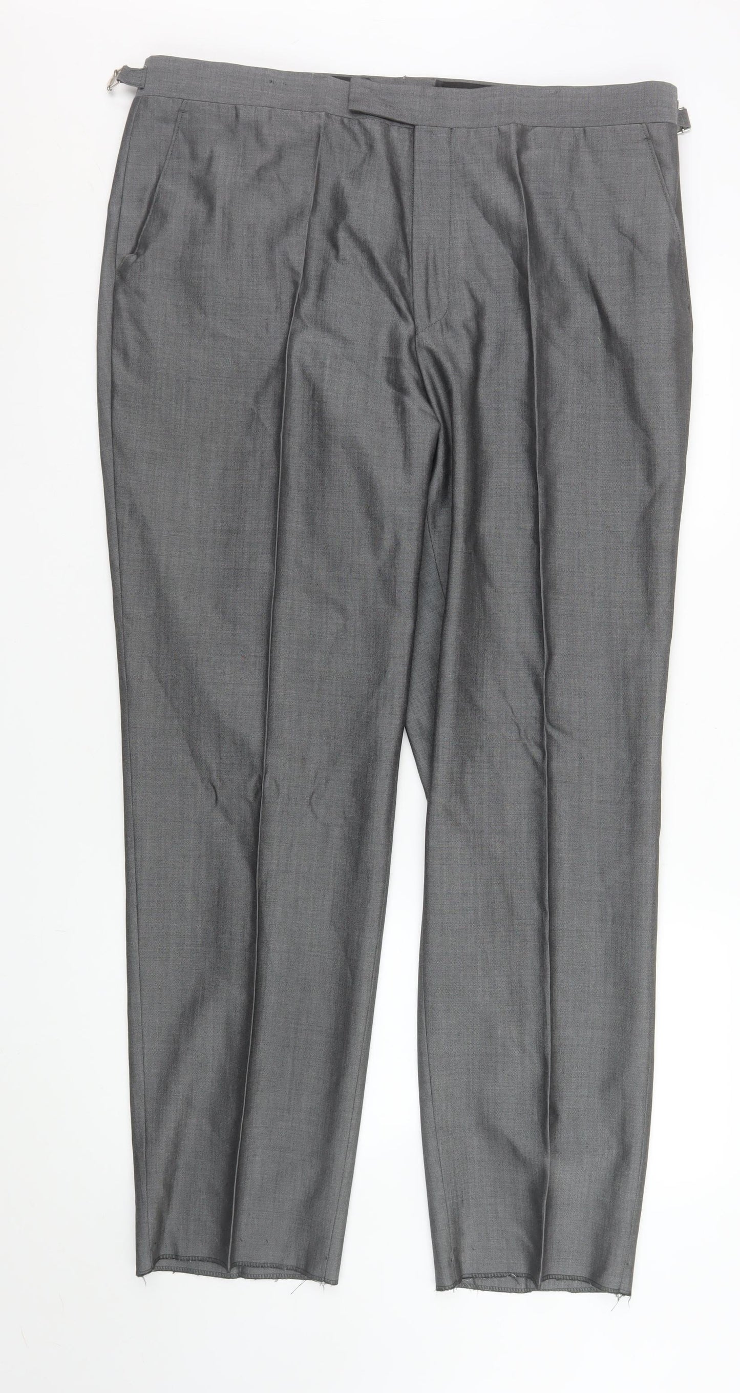 Torre Cerimonia Men's Grey Wool Mohair Blend Dress Trousers 40R