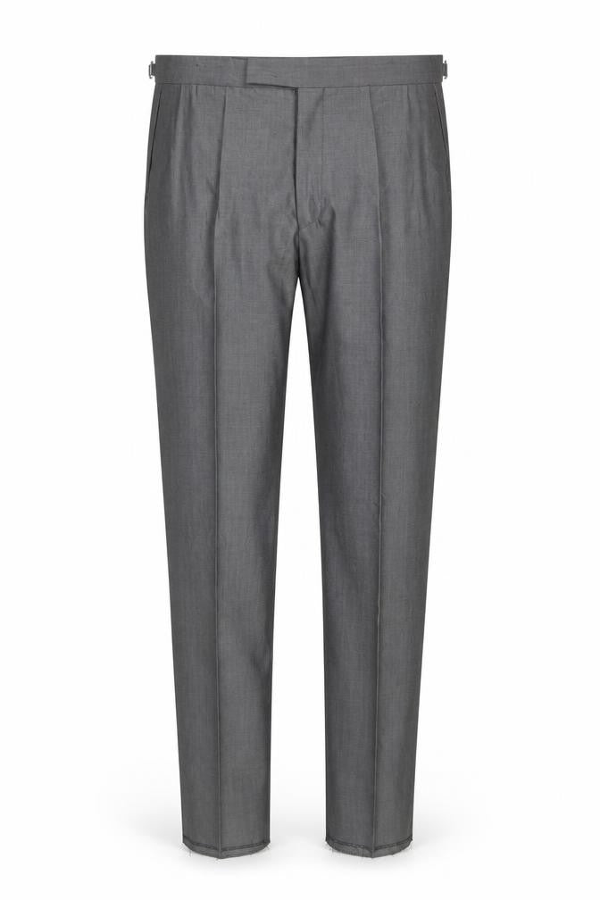 Torre Cerimonia Men's Grey Wool Mohair Blend Dress Trousers 40R