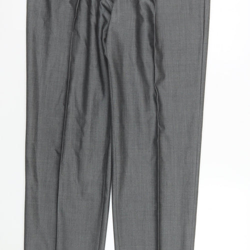 Torre Cerimonia Men's Grey 36L Formal Dress Trousers Wool Mohair Blend