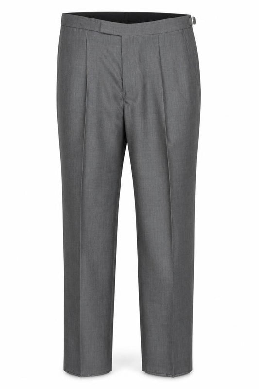 Front view of Torre Cerimonia Men's Grey 36L Formal Dress Trousers Wool Mohair Blend