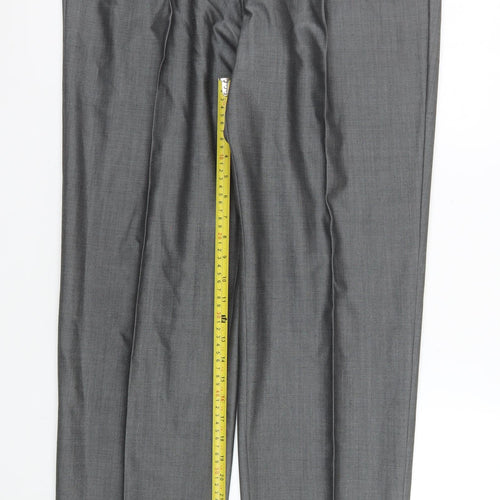 Torre Cerimonia Men's Grey 36L Formal Dress Trousers Wool Mohair Blend