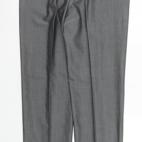 Torre Cerimonia Men's Grey 36L Formal Dress Trousers Wool Mohair Blend
