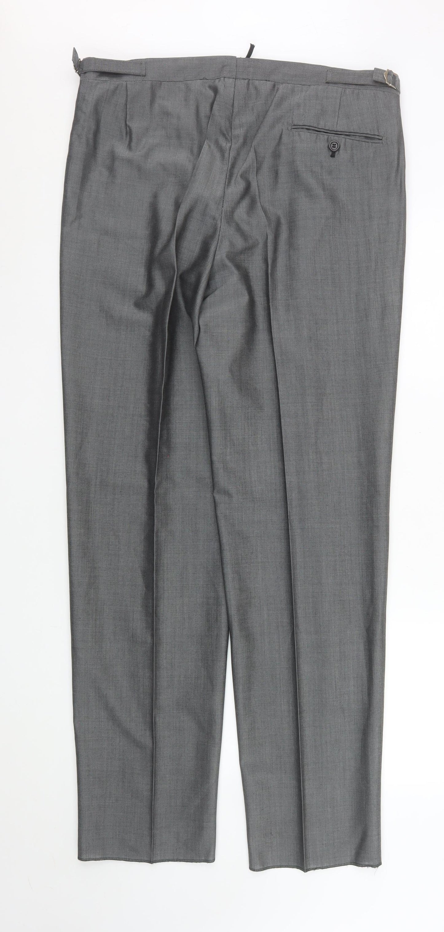 Torre Cerimonia Men's Grey 36L Formal Dress Trousers Wool Mohair Blend