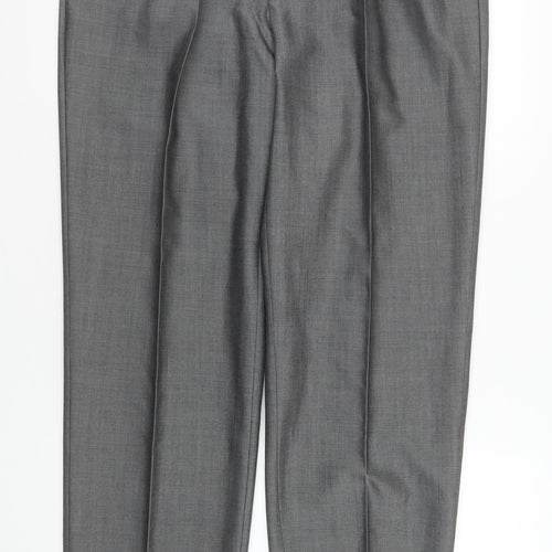 Torre Men's Grey Wool Mohair Blend Dress Trousers 36R Classic Fit