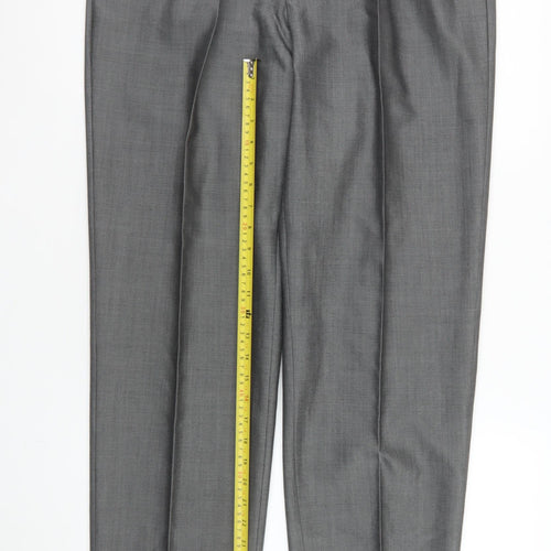 Torre Men's Grey Wool Mohair Blend Dress Trousers 36R Classic Fit