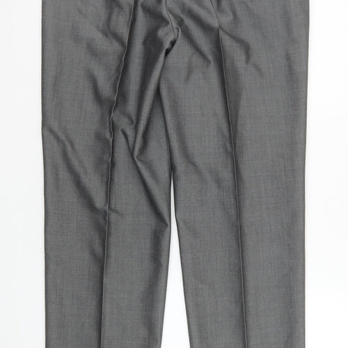 Torre Men's Grey Wool Mohair Blend Dress Trousers 36R Classic Fit
