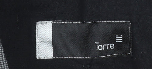 Torre Men's Grey Wool Mohair Blend Dress Trousers 36R Classic Fit