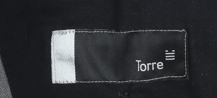 Torre Men's Grey Wool Mohair Blend Dress Trousers 36R Classic Fit