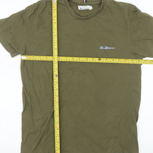 Ben Sherman Men's Khaki Green Crew Neck Cotton T-Shirt M