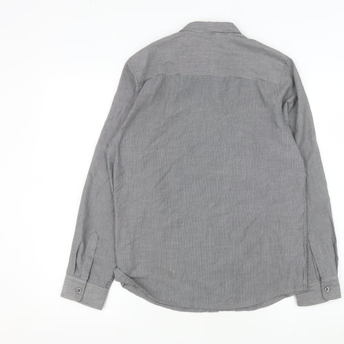 Red Herring Boys Grey Striped Button-Up Long Sleeve Shirt 16 Years
