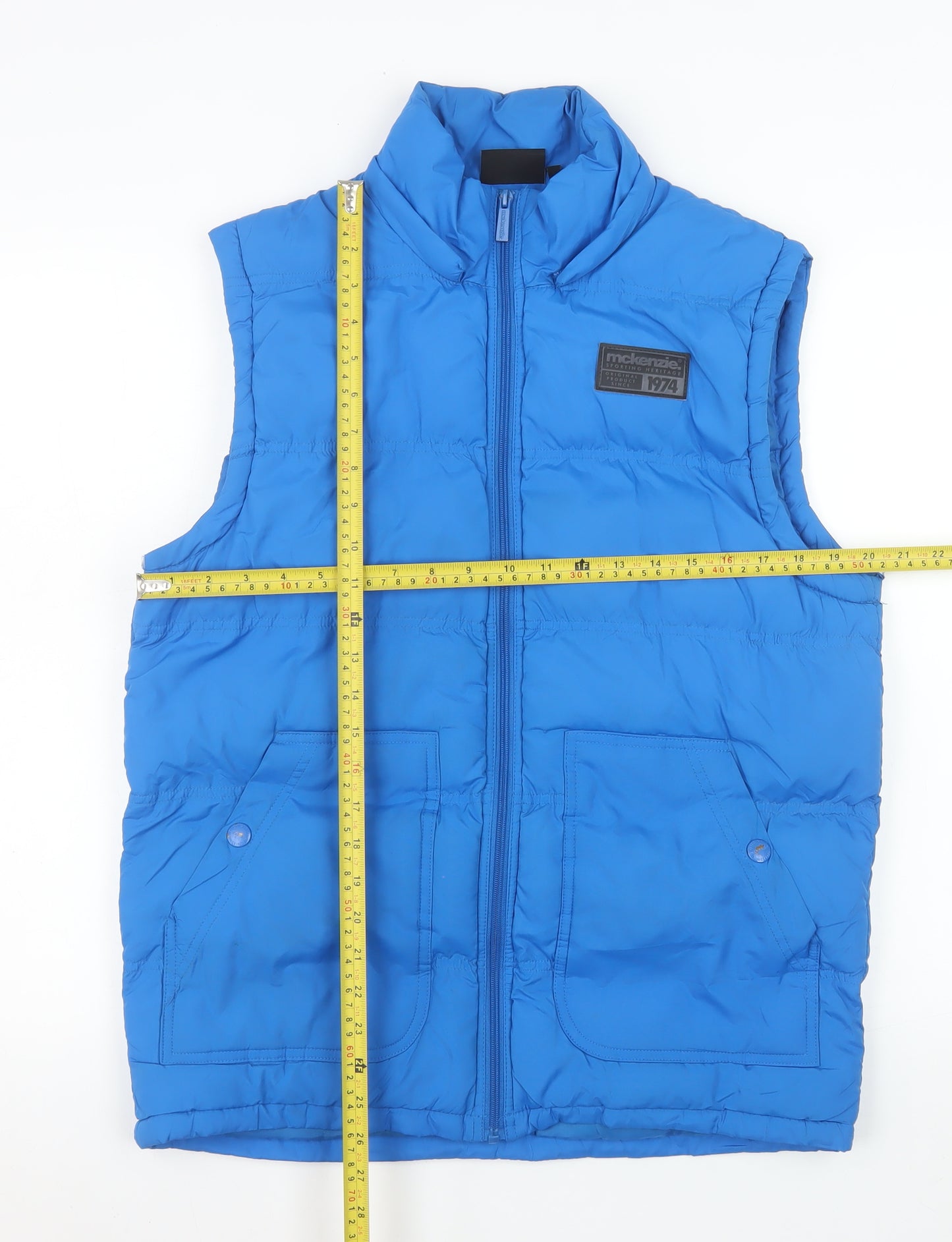 McKenzie Men's Blue Puffer Waistcoat Size S Regular Fit Polyester
