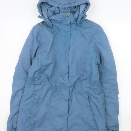 Mountain Warehouse Womens Blue Hooded Waterproof Parka Coat Size 10