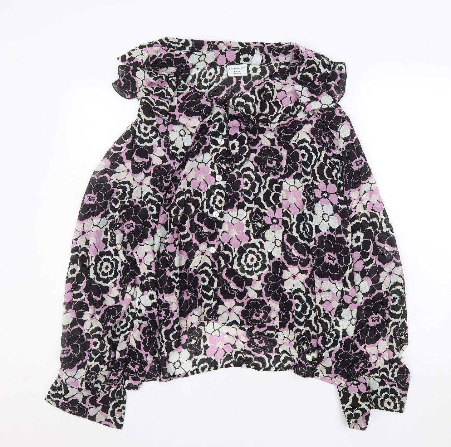 Covington Women’s Multicoloured Floral Chiffon Blouse 18 Plus Tunic Style